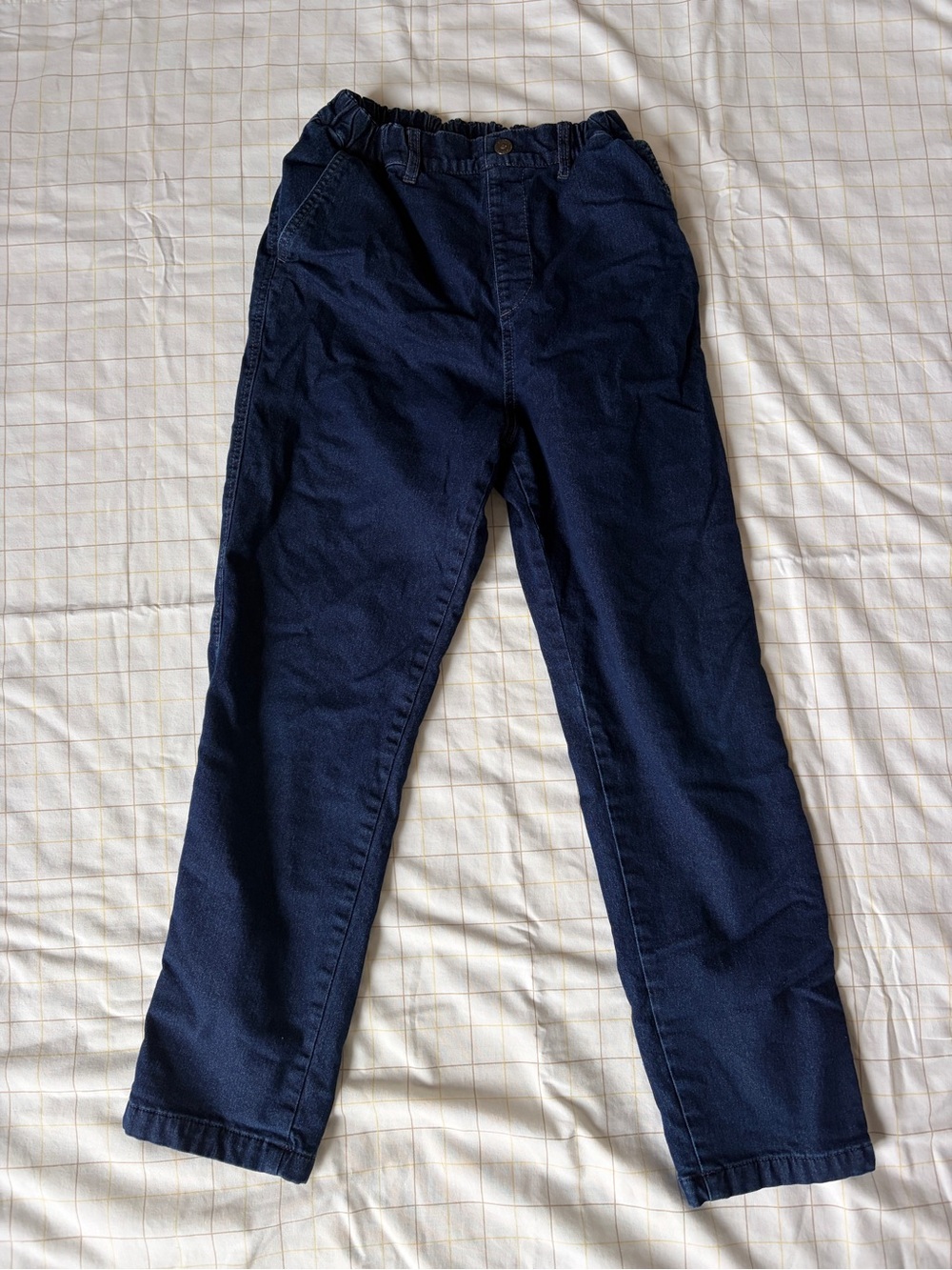 Uniqlo Kids Navy Elastic-Waist Straight Jeans